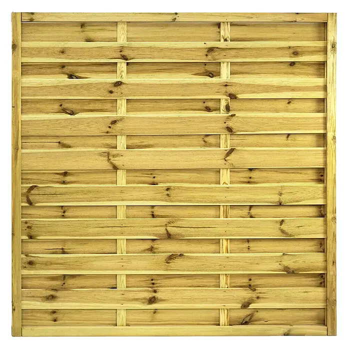 GartenLand Sichtschutzelement VARIO - B x H: 150 x 150 cm, Holz, Kiefer KDI Grün - Helles Holzzaunpaneel mit verschränkten horizontalen und vertikalen Latten.