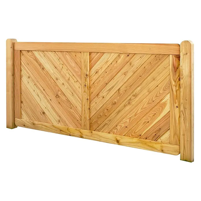 GartenLand Sichtschutzelement NIZZA - B x H: 180 x 90 cm, Holz, Lärche - Chevron-Muster Holz-Zaunpaneel aus hellem Naturholz.