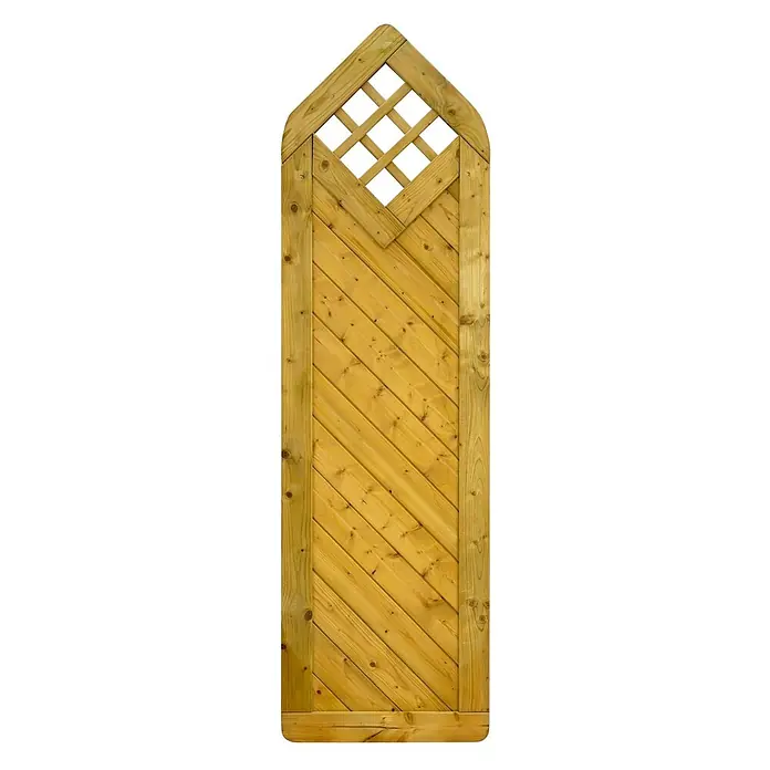 GartenLand Sichtschutzelement INNSBRUCK MASSIV Spitzelement - B x H: 60 x 210 cm, Holz, Fichte KDI Grün - Hölzernes Gartenspalier mit gewölbter Rauten-Gitterkrone und diagonalen Lamellen.