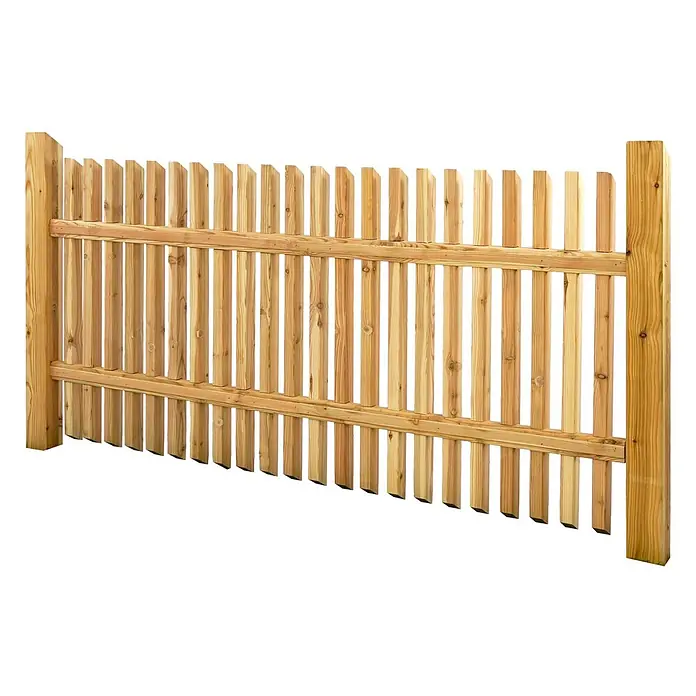 GartenLand Sichtschutzelement WIEN - B x H: 180 x 90 cm, Holz, Lärche - Holz-Zaunelement aus hellem Naturholz mit vertikalen Latten und zwei Querriegeln.