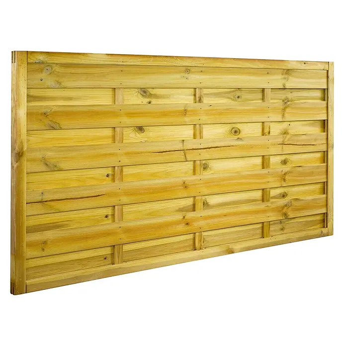 GartenLand Sichtschutzelement VARIO - B x H: 180 x 90 cm, Holz, Kiefer KDI Grün - Holzzaunpaneel für den Garten mit horizontalen Latten und vertikalen Streben, ideal als Sichtschutz.