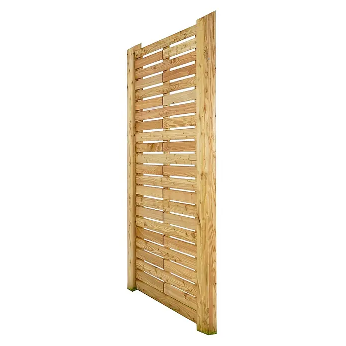 GartenLand Sichtschutzelement SALZBURG DESIGN - B x H: 89 x 179 cm, Holz, Lärche - Holzzaun als Sichtschutz mit horizontalen Lamellen und stabilen Pfosten, ideal für den Garten.
