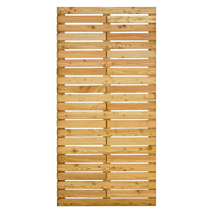 GartenLand Sichtschutzelement SALZBURG DESIGN - B x H: 89 x 179 cm, Holz, Lärche - Heller Holzlamellenzaun, ideal für Sichtschutz oder Gartentrennung.