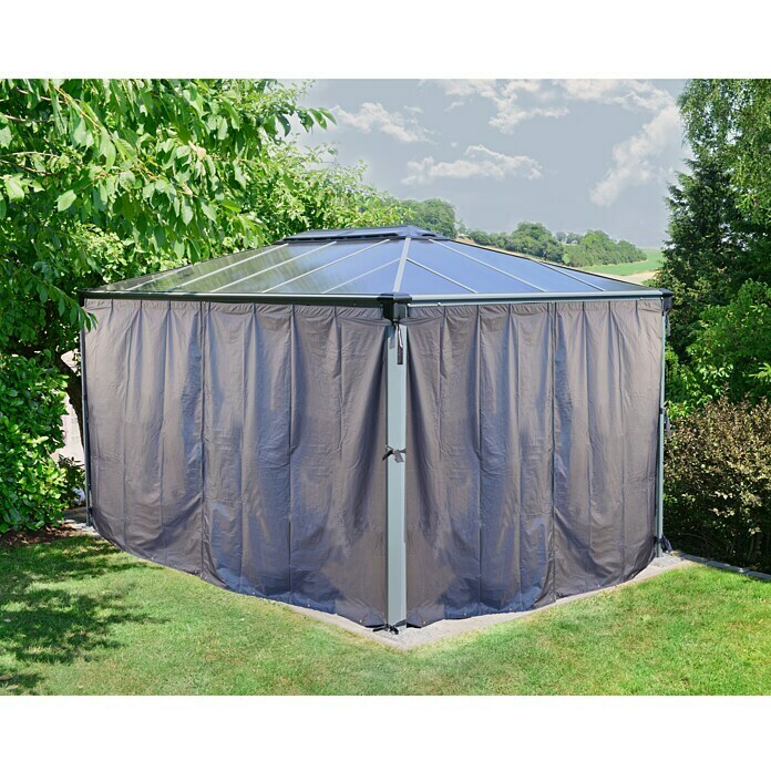 Palram – Canopia Vorhang für Pavillon Martinique4,2 x 2,17 m, Polyester Front View