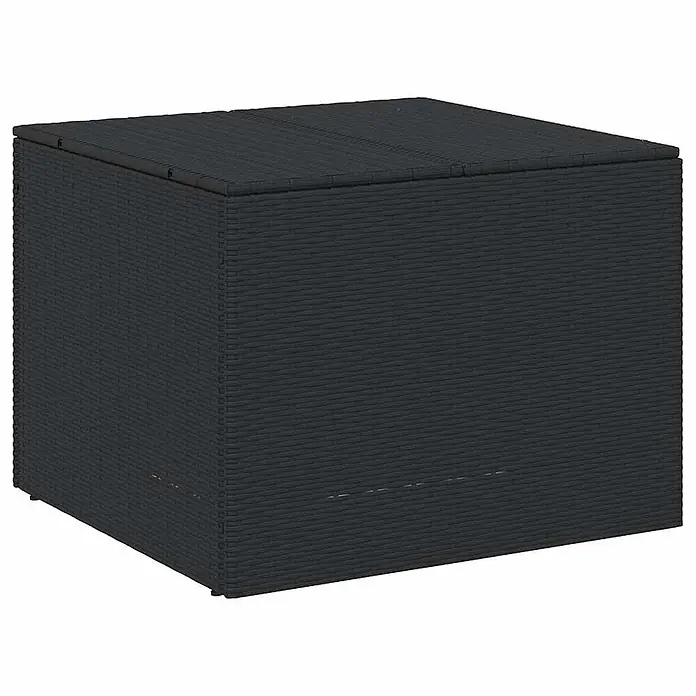 Furnicato Garten-Aufbewahrungsbox - Schwarz, Kunststoff - Dunkelgraue Rattan-Outdoor-Aufbewahrungsbox.
