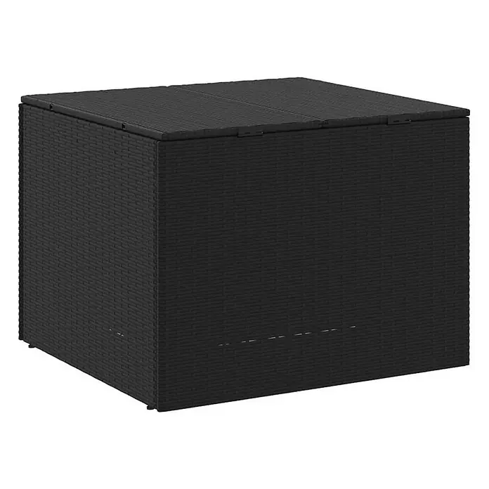 Furnicato Garten-Aufbewahrungsbox - L x B x H: 75 x 80 x 59 cm, Schwarz, Kunststoff - Schwarze Polyrattan Outdoor-Aufbewahrungsbox mit strukturierter Oberfläche und aufklappbarem Deckel.