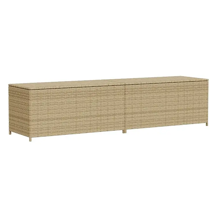 Furnicato Garten-Aufbewahrungsbox PE-Rattan - Mischung aus Beige, Kunststoff - Hellebraune geflochtene Rattan-Gartenaufbewahrungsbank.