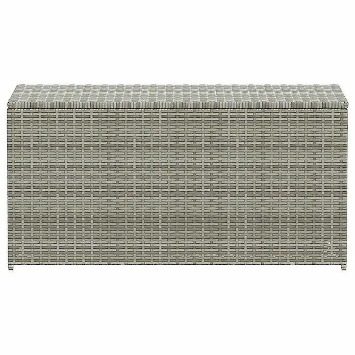 Furnicato Garten-Aufbewahrungsbox - Grau, Naturmaterialien - Rechteckige graue Polyrattan-Aufbewahrungsbox.