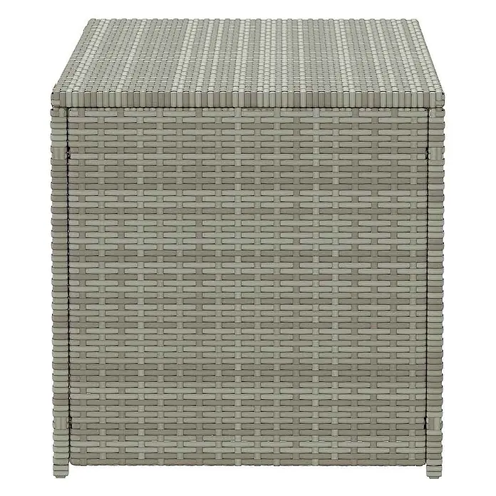 Furnicato Garten-Aufbewahrungsbox - Grau, Naturmaterialien - Hellgraue rechteckige Outdoor-Aufbewahrungsbox aus Rattan-Geflecht.