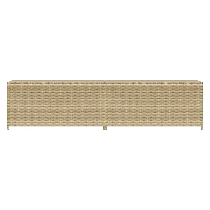 Furnicato Garten-Aufbewahrungsbox PE-Rattan - Mischung aus Beige, Kunststoff - Helle beige Rattan-Aufbewahrungsbox mit zwei Deckeln und Füßen.