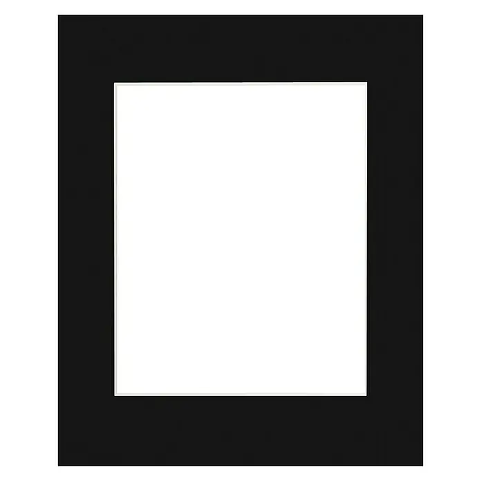 Nielsen Passepartout White Core - Schwarz, Bildformat: 28 x 35 cm, L x B: 40 x 50 cm - Schwarzer rechteckiger Bilderrahmen mit einem leeren, weißen Innenraum, ideal für Fotos oder Kunstwerke. Ein schlichter Rahmen für moderne Dekoration.