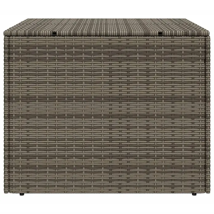 Furnicato Garten-Aufbewahrungsbox - L x B x H: 75 x 80 x 59 cm, Grau, Kunststoff - Graubraune Polyrattan-Aufbewahrungsbox mit gewebtem Deckel.
