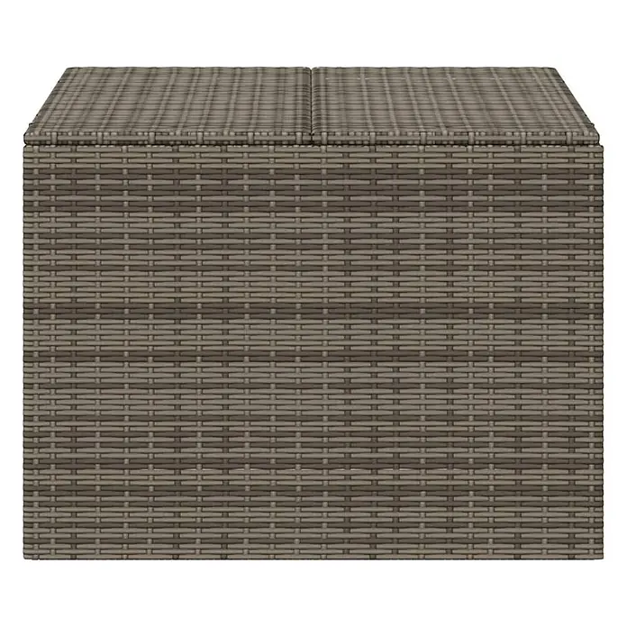 Furnicato Garten-Aufbewahrungsbox - L x B x H: 75 x 80 x 59 cm, Grau, Kunststoff - Graue Outdoor-Aufbewahrungsbox aus Rattan-Geflecht mit zweiteiligem Deckel.
