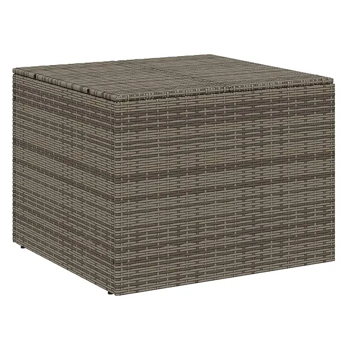 Furnicato Garten-Aufbewahrungsbox - L x B x H: 75 x 80 x 59 cm, Grau, Kunststoff - Quadratische graue Rattan-Optik Outdoor-Aufbewahrungsbox mit Deckel.