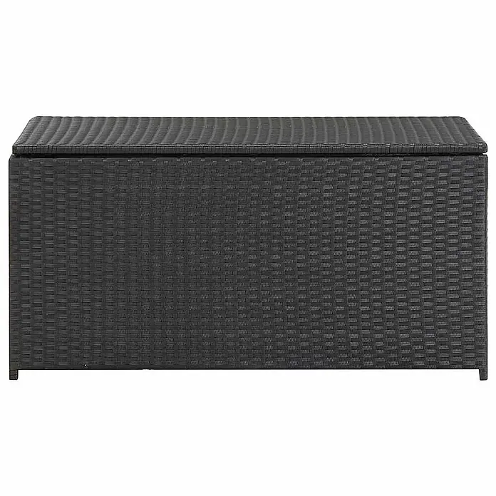 Furnicato Garten-Aufbewahrungsbox - L x B x H: 50 x 100 x 50 cm, Schwarz, Kunststoff - Dunkelgraue rechteckige Rattan-Aufbewahrungsbox für den Außenbereich.