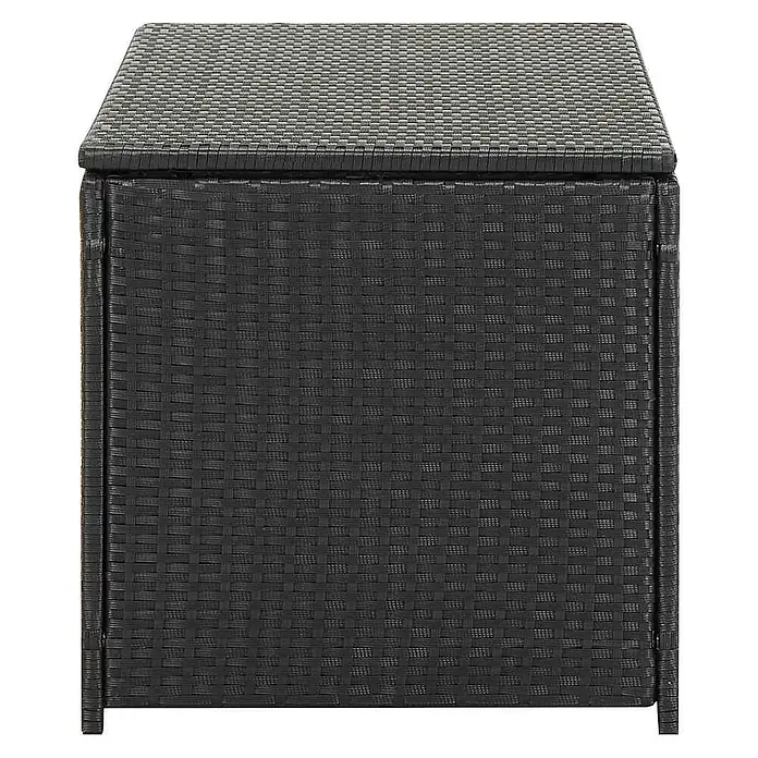 Furnicato Garten-Aufbewahrungsbox - L x B x H: 50 x 100 x 50 cm, Schwarz, Kunststoff - Dunkelgraue Polyrattan-Aufbewahrungsbox mit Deckel.