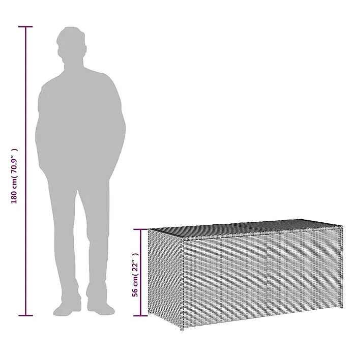 Furnicato Garten-Aufbewahrungsbox - Braun, Naturmaterialien - Geflochtene Aufbewahrungsbox, 56 cm (22 Zoll) hoch.