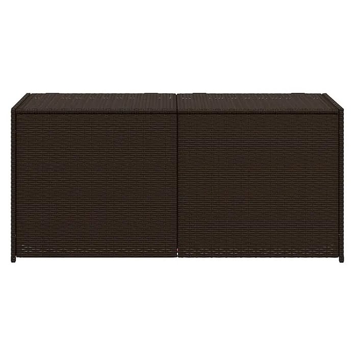 Furnicato Garten-Aufbewahrungsbox - Braun, Naturmaterialien - Dunkelbraune Aufbewahrungsbox im Rattan-Look mit zweiteiligem Klappdeckel.