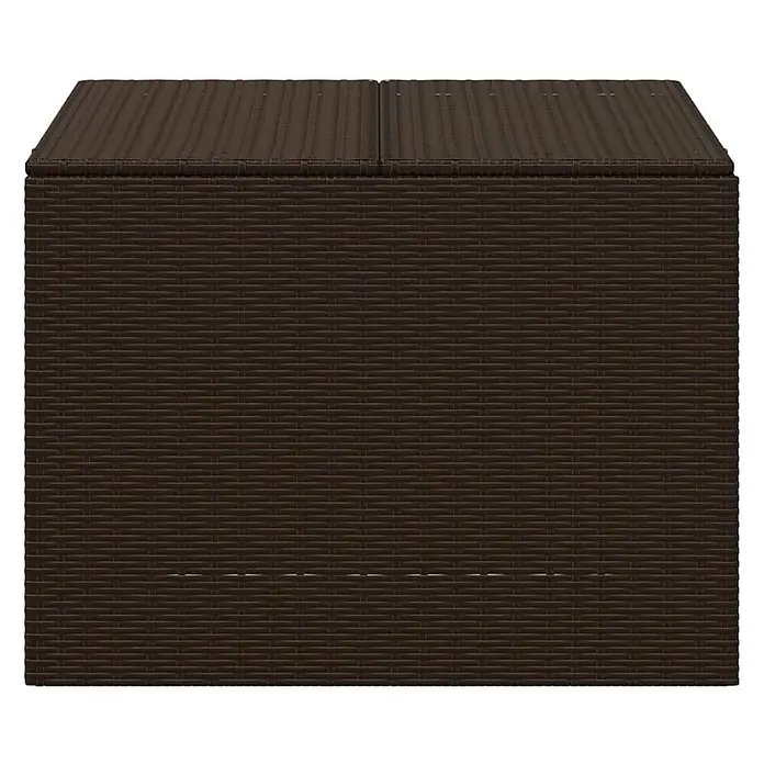 Furnicato Garten-Aufbewahrungsbox - Braun, Kunststoff - Dunkelbraune rechteckige Rattan-Aufbewahrungsbox.