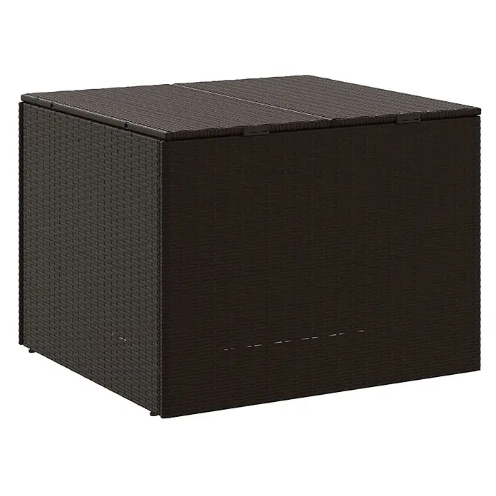 Furnicato Garten-Aufbewahrungsbox - L x B x H: 75 x 80 x 59 cm, Braun, Kunststoff - Dunkelbraune Outdoor-Aufbewahrungsbox im Rattan-Look mit flachem Deckel.
