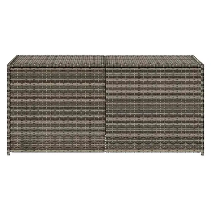 Furnicato Garten-Aufbewahrungsbox - Grau, Kunststoff - Braungraue Rattan-Gartenaufbewahrungsbox.