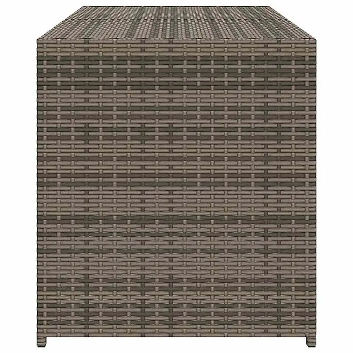 Furnicato Garten-Aufbewahrungsbox - L x B x H: 50 x 120 x 56 cm, Grau, Kunststoff - Würfel mit braun-grauem Korbgeflechtmuster, als Beistelltisch oder Hocker geeignet.