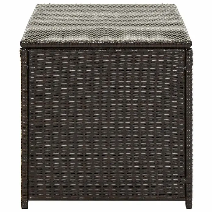 Furnicato Garten-Aufbewahrungsbox - L x B x H: 50 x 100 x 50 cm, Braun, Kunststoff - Dunkelbraune geflochtene Outdoor-Aufbewahrungsbox mit quadratischem Deckel.