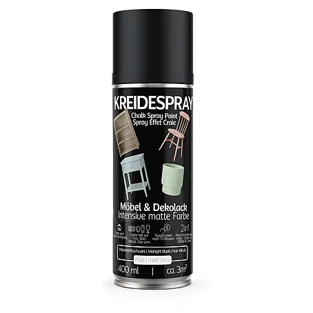 Colors  Farbspray Kreidespray Möbel & Dekolack 400ml Matt Mitternachtsschwarz