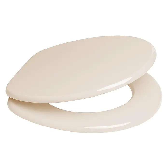 SANILO WC-Sitz Bahamabeige - MDF, Beige, Ohne Absenkautomatik - Cremefarbener, glänzender Toilettensitz mit geschlossenem Deckel.