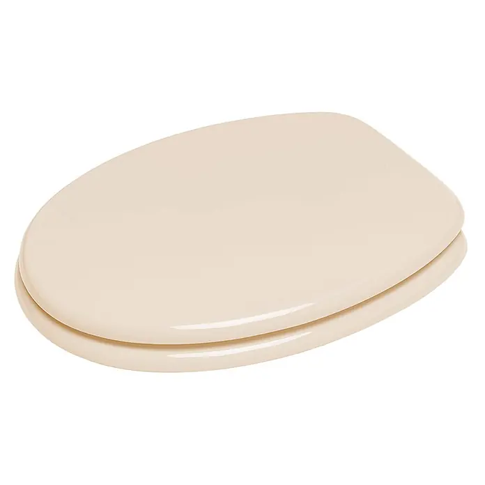 SANILO WC-Sitz Bahamabeige - MDF, Beige, Ohne Absenkautomatik - Geschlossener beiger Toilettensitz mit glänzender Oberfläche.