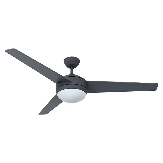 Vam Deckenventilator VEGALIGHT graphit - Graphit - grey-wash, 1.320 mm - Dunkelgrauer Deckenventilator mit drei Flügeln und integrierter weißer Leuchte.