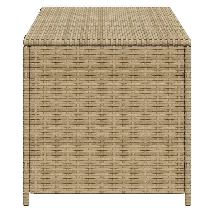 Furnicato Garten-Aufbewahrungsbox - Mischung aus Beige, Kunststoff - Beige Polyrattan-Aufbewahrungsbox mit geflochtener Textur.