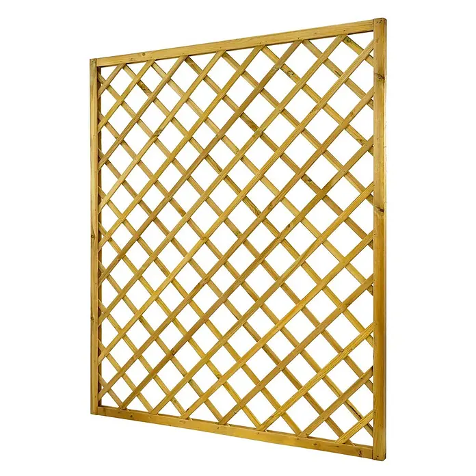 GartenLand Sichtschutzelement VARIO - B x H: 150 x 180 cm, Holz, Kiefer KDI Grün - Hellbraunes Holzgitter für den Garten mit diagonalem Muster.
