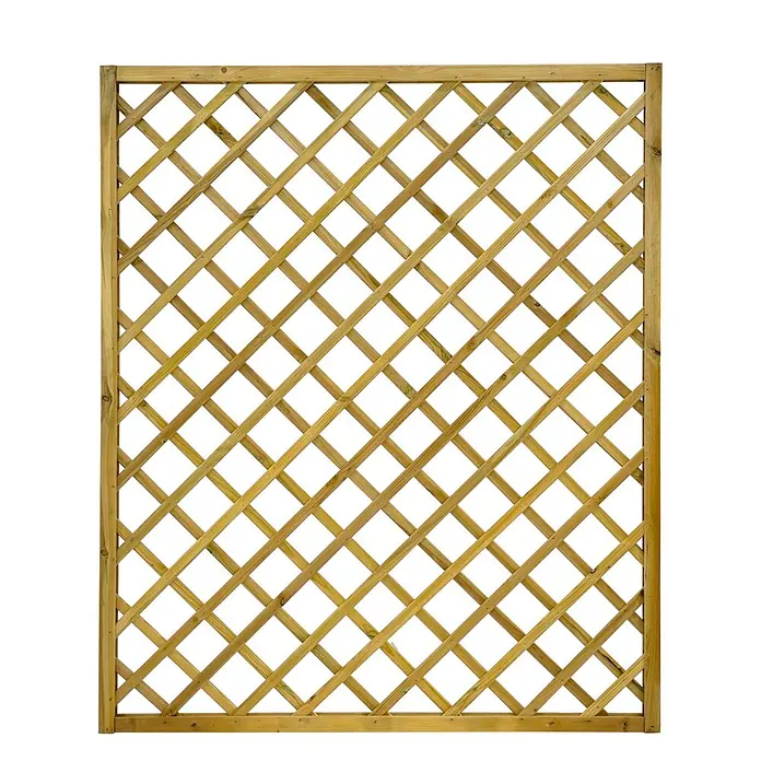 GartenLand Sichtschutzelement VARIO - B x H: 150 x 180 cm, Holz, Kiefer KDI Grün - Hölzernes Gartenspalier mit diagonalem Gittermuster.