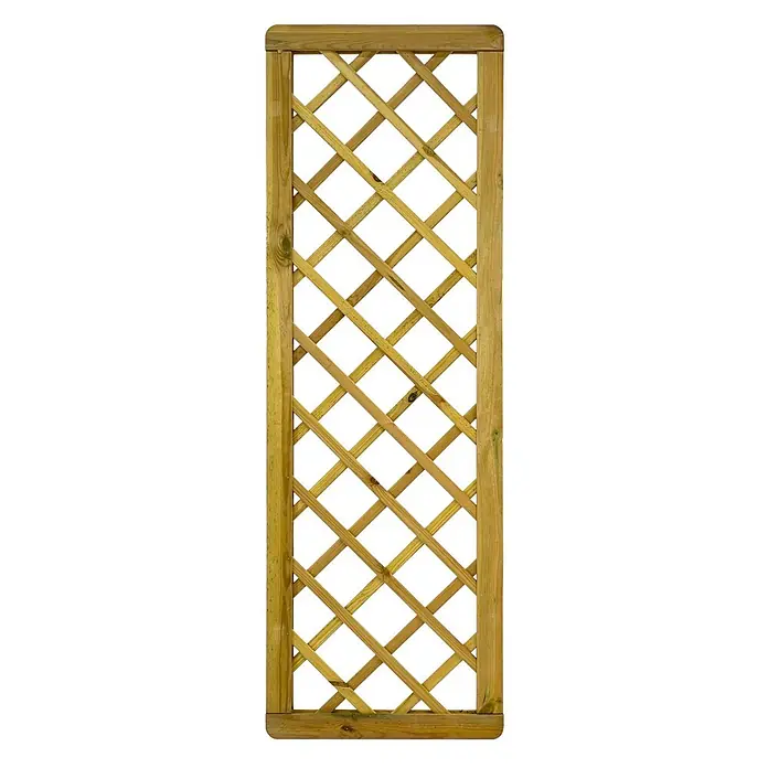 GartenLand Sichtschutzelement VARIO MASSIV - B x H: 60 x 180 cm, Holz, Kiefer KDI Grün - Gerahmtes Gartenspalier aus Holz mit diagonalem Gittermuster.