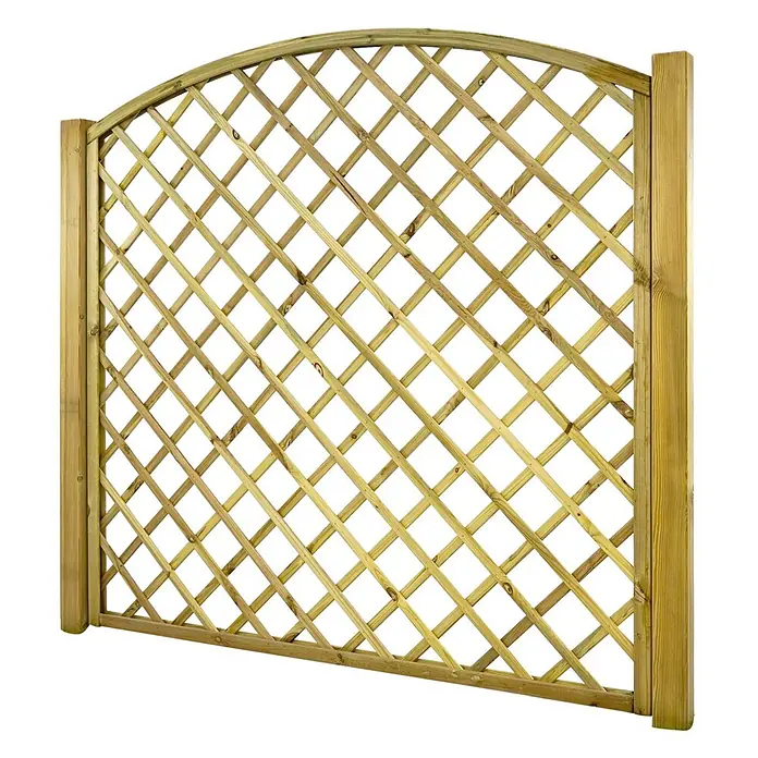 GartenLand Sichtschutzelement VARIO - B x H: 180 x 180 cm, Holz, Kiefer KDI Grün - Gewölbtes Gartenrankgitter aus Holz mit diagonalem Gitterdesign, geeignet für Kletterpflanzen oder als Zierschirm.