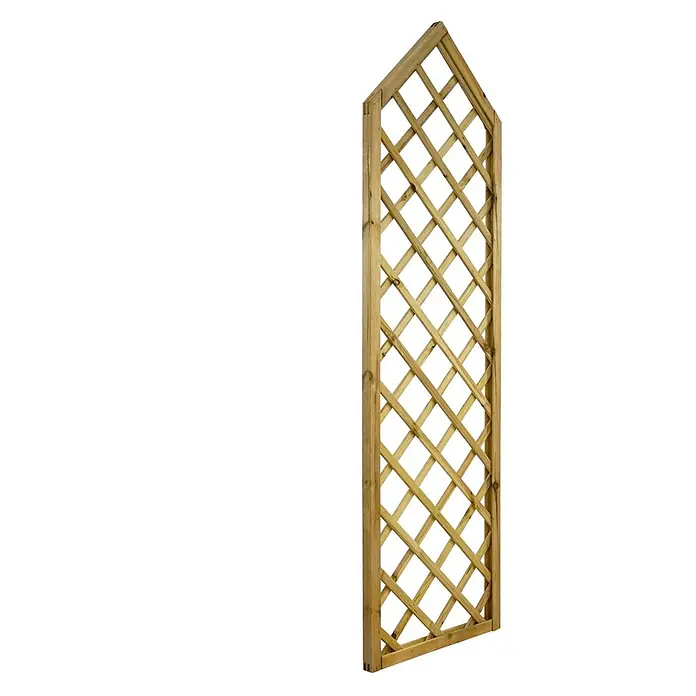 GartenLand Sichtschutzelement VARIO Spitzelement - B x H: 60 x 205 cm, Holz, Kiefer KDI Grün - Hellbraunes Holz-Rankgitter mit rautenförmigem Gittermuster und spitzer Oberseite.
