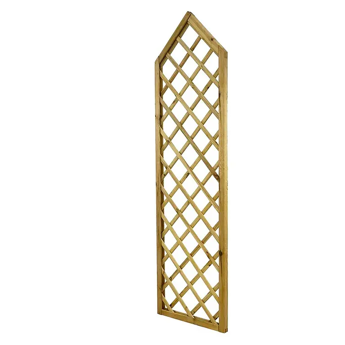 GartenLand Sichtschutzelement VARIO Spitzelement - B x H: 60 x 205 cm, Holz, Kiefer KDI Grün - Holzspalier mit diagonalem Gittermuster und spitzem oberen Abschluss, ideal für Kletterpflanzen.