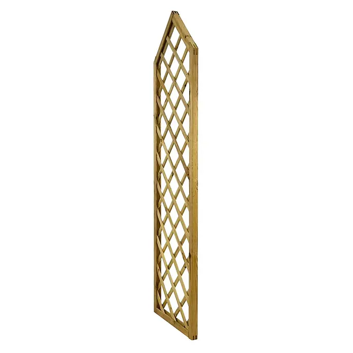 GartenLand Sichtschutzelement VARIO Spitzelement - B x H: 60 x 205 cm, Holz, Kiefer KDI Grün - Gebogenes Holzspalier mit Rautenmuster für Kletterpflanzen.