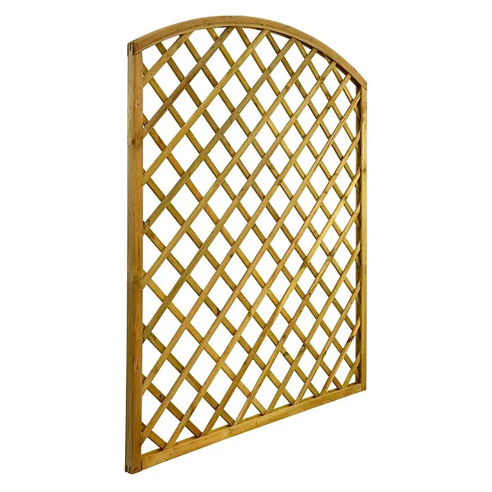 GartenLand Sichtschutzelement VARIO - B x H: 150 x 180 cm, Holz, Kiefer KDI Grün - Hölzernes Gartenrankgitter mit Bogen und diagonalem Gittermuster. Ideal für Kletterpflanzen.