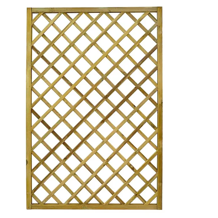 GartenLand Sichtschutzelement VARIO - B x H: 120 x 180 cm, Holz, Kiefer KDI Grün - Rechteckiges Holz-Gartenspalier mit diagonalem Gittermuster für Kletterpflanzen.