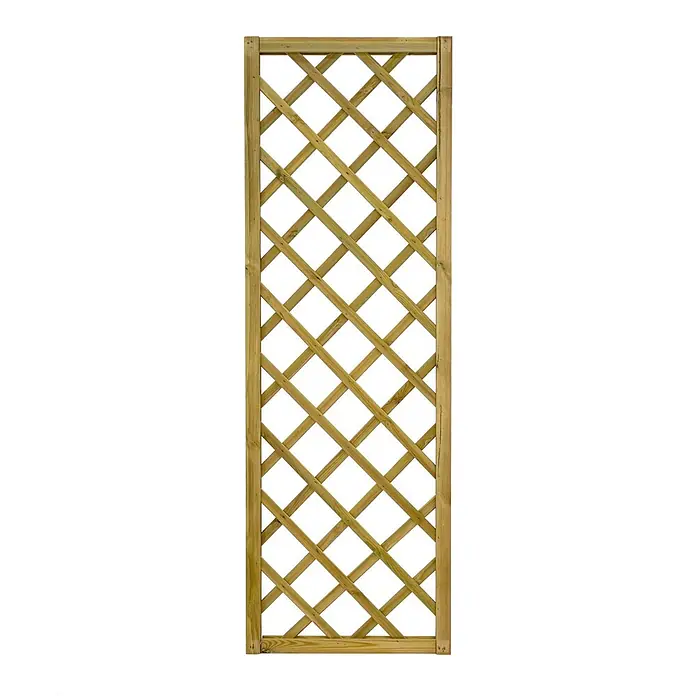GartenLand Sichtschutzelement VARIO - B x H: 60 x 180 cm, Holz, Kiefer KDI Grün - Rechteckiges Holzrankgitter mit diagonalem Gitter für Kletterpflanzen.