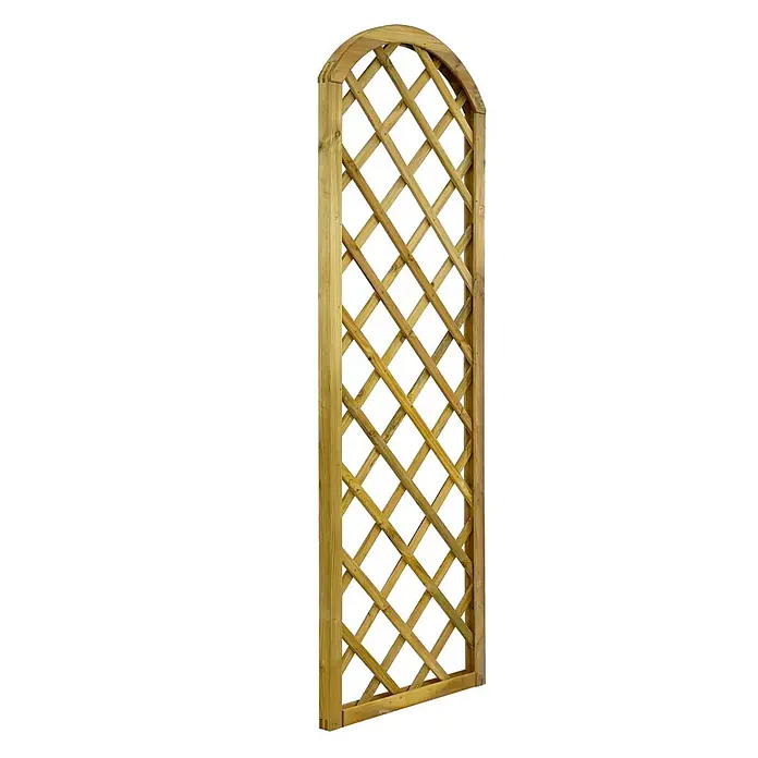 GartenLand Sichtschutzelement VARIO - B x H: 60 x 180 cm, Holz, Kiefer KDI Grün - Gitterspalier aus Holz mit Bogen und diagonalem Gitter für Kletterpflanzen.