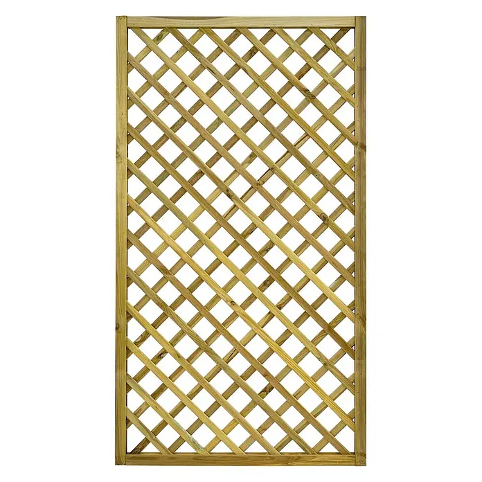 GartenLand Sichtschutzelement VARIO - B x H: 100 x 180 cm, Holz, Kiefer KDI Grün - Hölzernes Gartenspalier mit diagonalem Gittermuster.