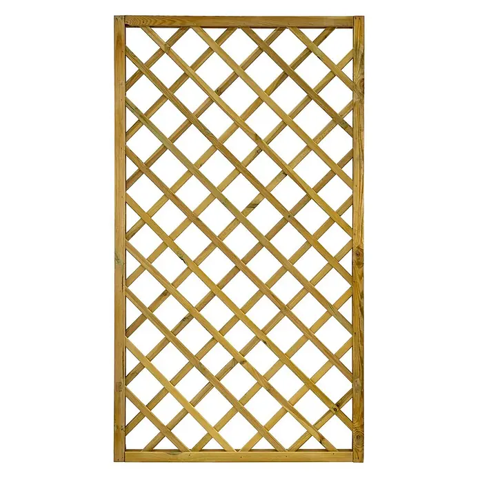 GartenLand Sichtschutzelement VARIO - B x H: 100 x 180 cm, Holz, Kiefer KDI Grün - Druckimprägniertes Holz-Rankgitter mit diagonalem Rautenmuster.