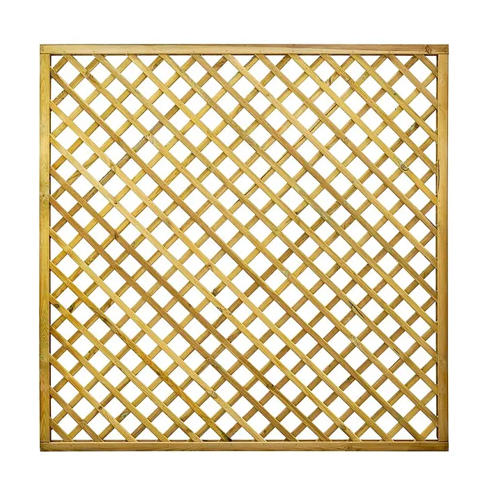 GartenLand Sichtschutzelement VARIO - B x H: 180 x 180 cm, Holz, Kiefer KDI Grün - Hellbraunes Holzspalier für den Garten mit diagonalem Rautenmuster.