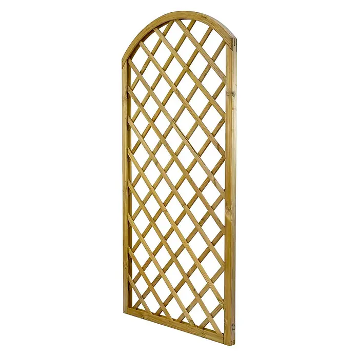 GartenLand Sichtschutzelement VARIO - B x H: 90 x 180 cm, Holz, Kiefer KDI Grün - Gebogenes Holzspalier mit Rautenmuster, ideal für Kletterpflanzen.