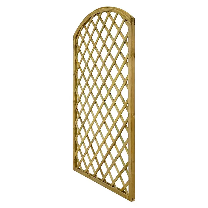 GartenLand Sichtschutzelement VARIO - B x H: 120 x 180 cm, Holz, Kiefer KDI Grün - Holzspalier mit Bogen und rautenförmigem Gitter, für Kletterpflanzen geeignet.