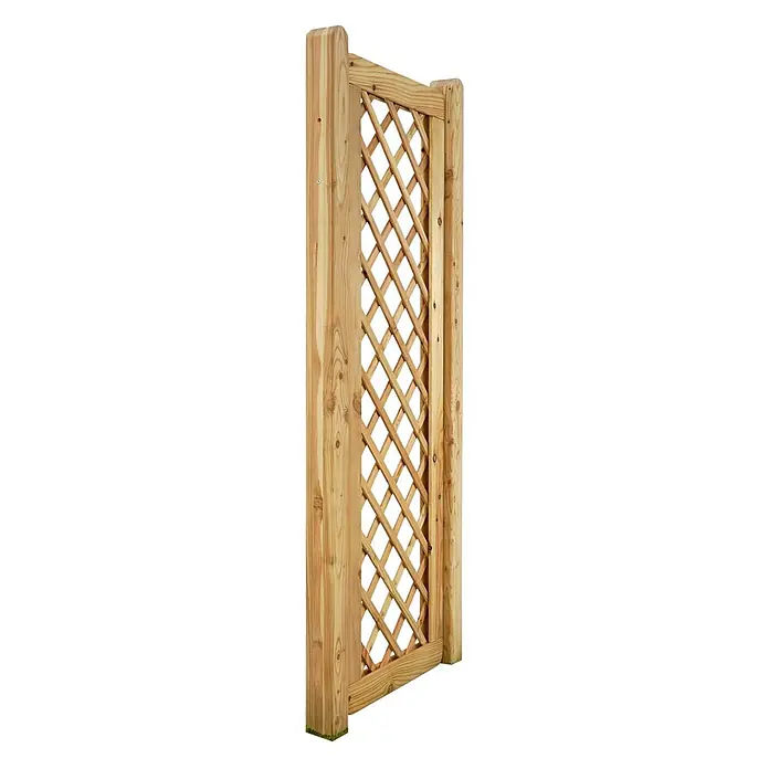 GartenLand Sichtschutzelement NIZZA - B x H: 60 x 180 cm, Holz, Lärche - Gartentor aus hellem Naturholz mit rautenförmigem Rankgitter-Einsatz für Kletterpflanzen.
