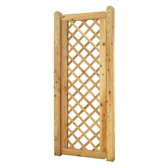 GartenLand Sichtschutzelement NIZZA - B x H: 60 x 180 cm, Holz, Lärche - Helles Holztor mit rautenförmigem Rankgitter.